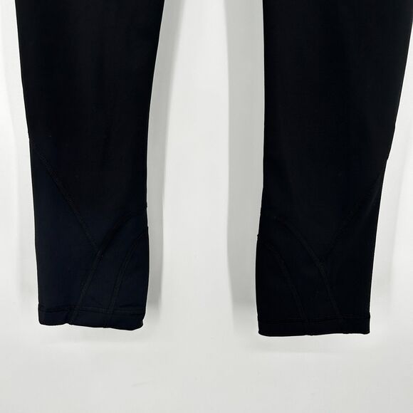 LULULEMON Black Mid Rise Cropped Athletic Stretch Workout Yoga Leggings Size 4 - Picture 4 of 7
